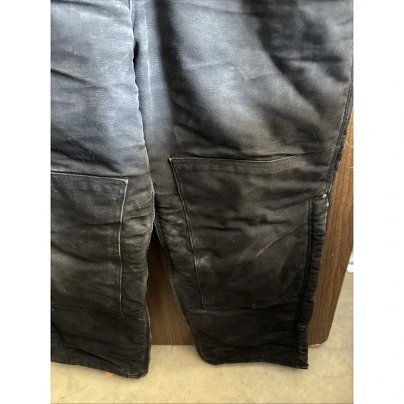 1998 Carhartt R03BLK Duck‎ Bib Overalls 42x30 Black Union Made USA Quilt Lined - Picture 5 of 16